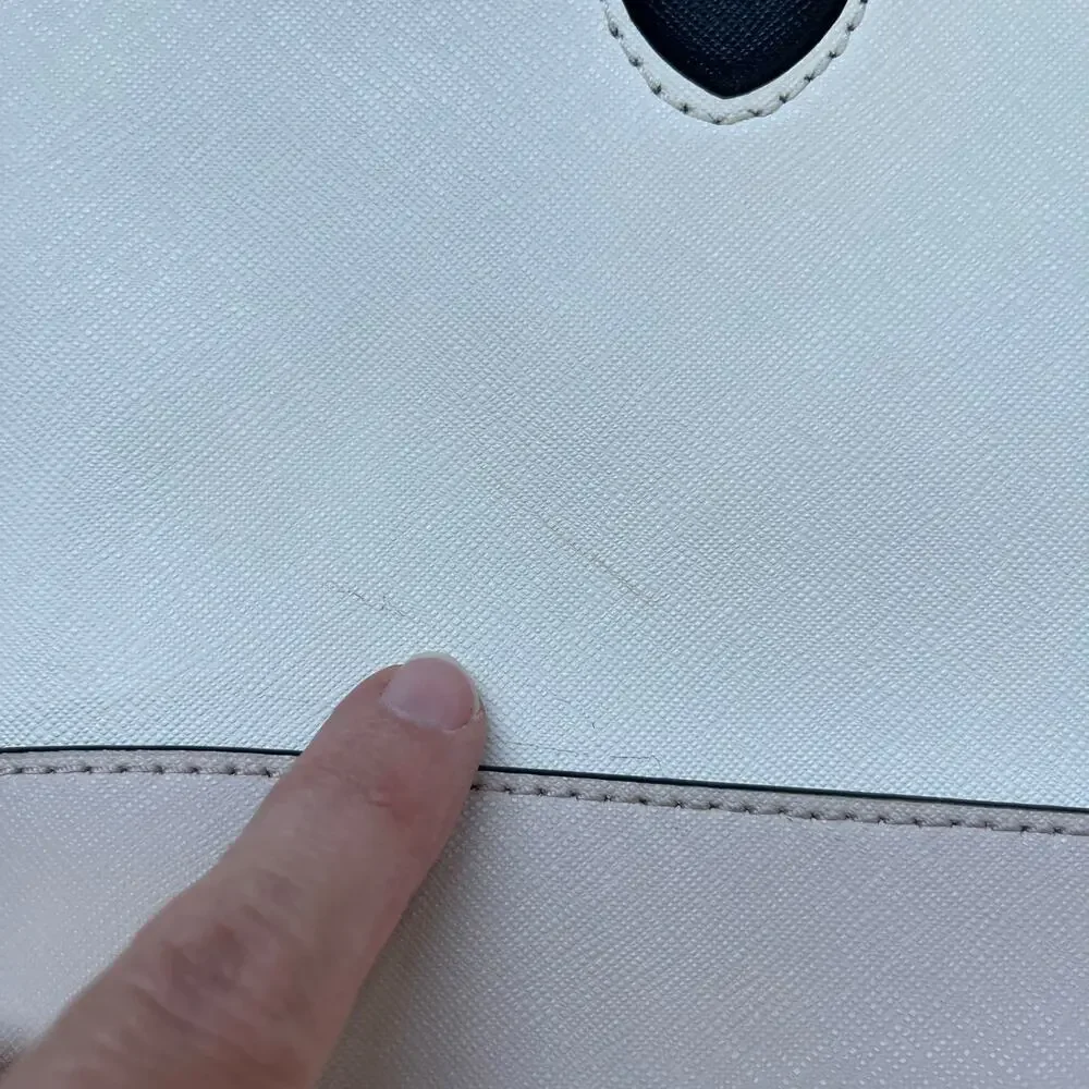 Kate Spade Laurel Way Medium Dally Tote Bag Saffiano Leather Cream Colorblock